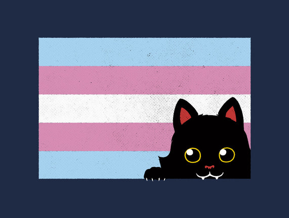 Peeking Cat Trans Flag