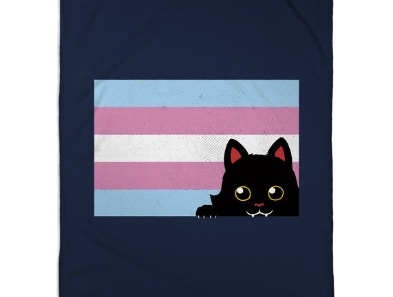 Peeking Cat Trans Flag