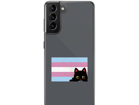 Peeking Cat Trans Flag