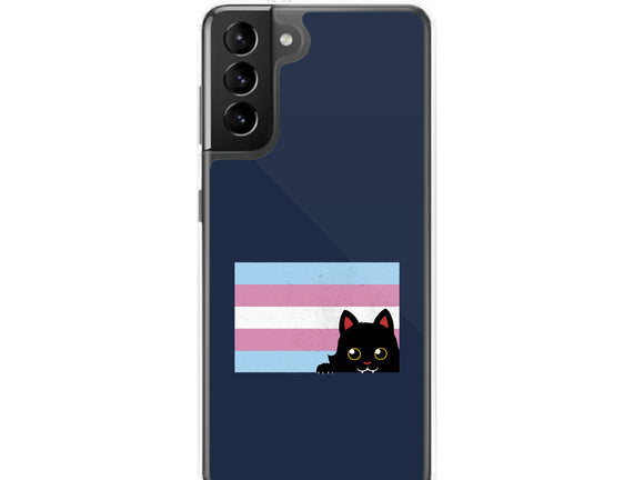 Peeking Cat Trans Flag