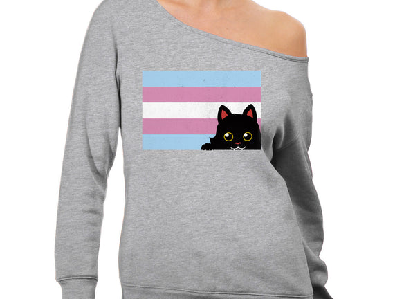 Peeking Cat Trans Flag