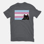 Peeking Cat Trans Flag-Mens-Basic-Tee-tobefonseca