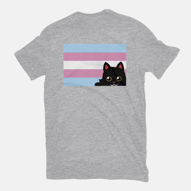 Peeking Cat Trans Flag-Youth-Basic-Tee-tobefonseca