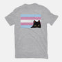Peeking Cat Trans Flag-Mens-Basic-Tee-tobefonseca
