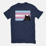 Peeking Cat Trans Flag-Mens-Basic-Tee-tobefonseca