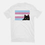 Peeking Cat Trans Flag-Mens-Basic-Tee-tobefonseca