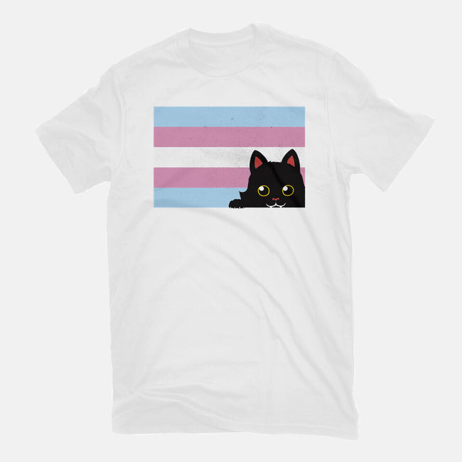 Peeking Cat Trans Flag-Mens-Premium-Tee-tobefonseca