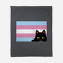 Peeking Cat Trans Flag-None-Fleece-Blanket-tobefonseca