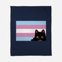 Peeking Cat Trans Flag-None-Fleece-Blanket-tobefonseca