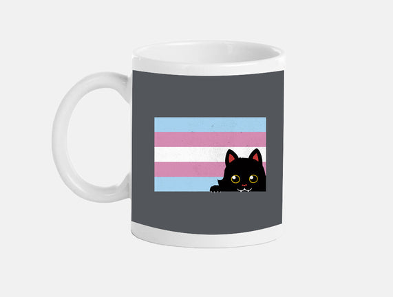 Peeking Cat Trans Flag