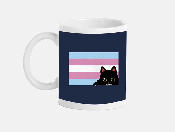 Peeking Cat Trans Flag