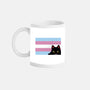 Peeking Cat Trans Flag-None-Mug-Drinkware-tobefonseca