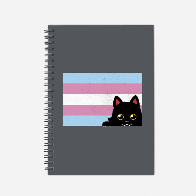 Peeking Cat Trans Flag-None-Dot Grid-Notebook-tobefonseca