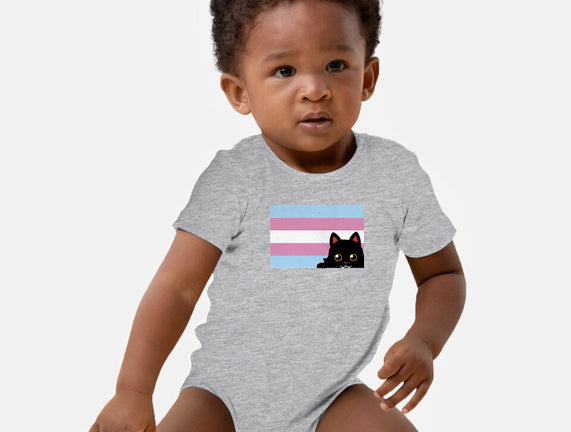 Peeking Cat Trans Flag