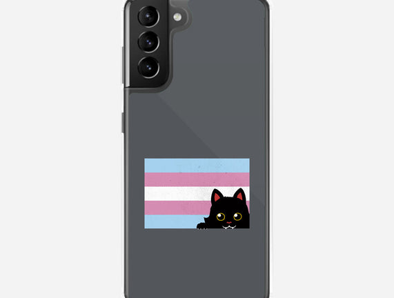 Peeking Cat Trans Flag