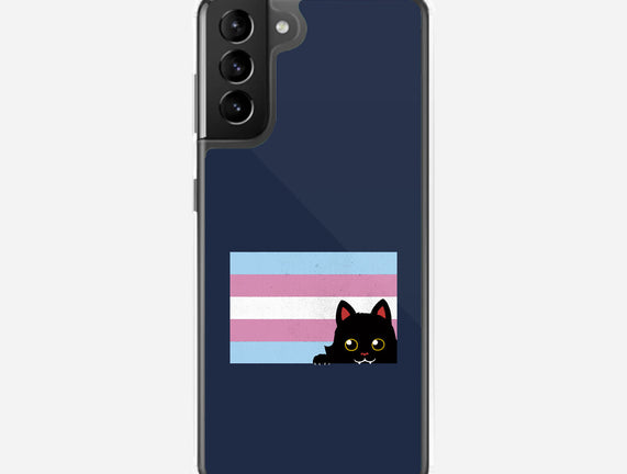 Peeking Cat Trans Flag