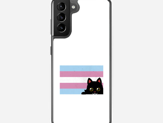 Peeking Cat Trans Flag