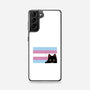 Peeking Cat Trans Flag-Samsung-Snap-Phone Case-tobefonseca