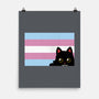 Peeking Cat Trans Flag-None-Matte-Poster-tobefonseca