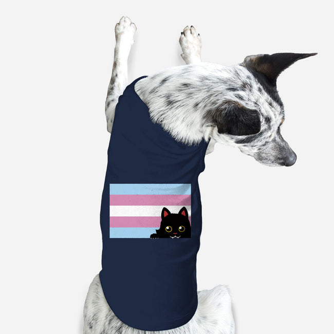 Peeking Cat Trans Flag-Dog-Basic-Pet Tank-tobefonseca