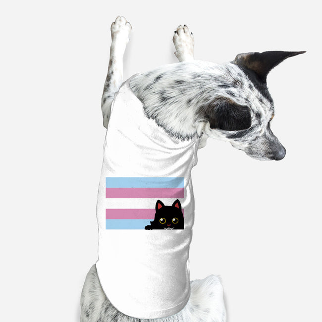 Peeking Cat Trans Flag-Dog-Basic-Pet Tank-tobefonseca