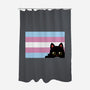 Peeking Cat Trans Flag-None-Polyester-Shower Curtain-tobefonseca