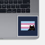 Peeking Cat Trans Flag-None-Glossy-Sticker-tobefonseca