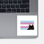 Peeking Cat Trans Flag-None-Glossy-Sticker-tobefonseca