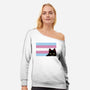 Peeking Cat Trans Flag-Womens-Off Shoulder-Sweatshirt-tobefonseca