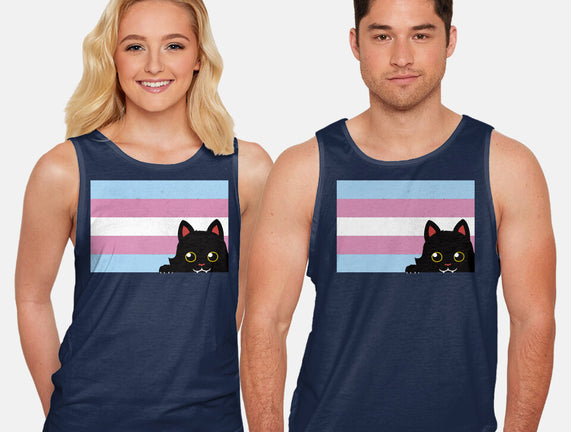 Peeking Cat Trans Flag