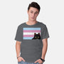 Peeking Cat Trans Flag-Mens-Basic-Tee-tobefonseca