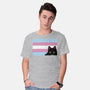 Peeking Cat Trans Flag-Mens-Basic-Tee-tobefonseca