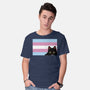 Peeking Cat Trans Flag-Mens-Basic-Tee-tobefonseca