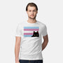 Peeking Cat Trans Flag-Mens-Premium-Tee-tobefonseca