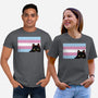 Peeking Cat Trans Flag-Unisex-Basic-Tee-tobefonseca