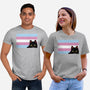 Peeking Cat Trans Flag-Unisex-Basic-Tee-tobefonseca