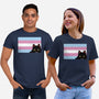 Peeking Cat Trans Flag-Unisex-Basic-Tee-tobefonseca