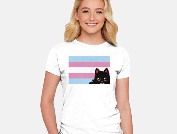 Peeking Cat Trans Flag