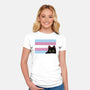 Peeking Cat Trans Flag-Womens-Fitted-Tee-tobefonseca