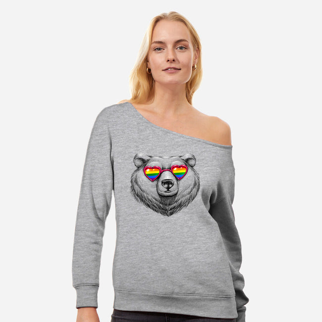 Pride Heart-Womens-Off Shoulder-Sweatshirt-tobefonseca