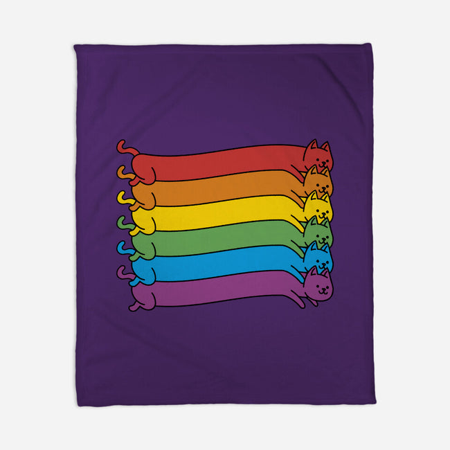 Rainbow Cats Pride Flag-None-Fleece-Blanket-tobefonseca