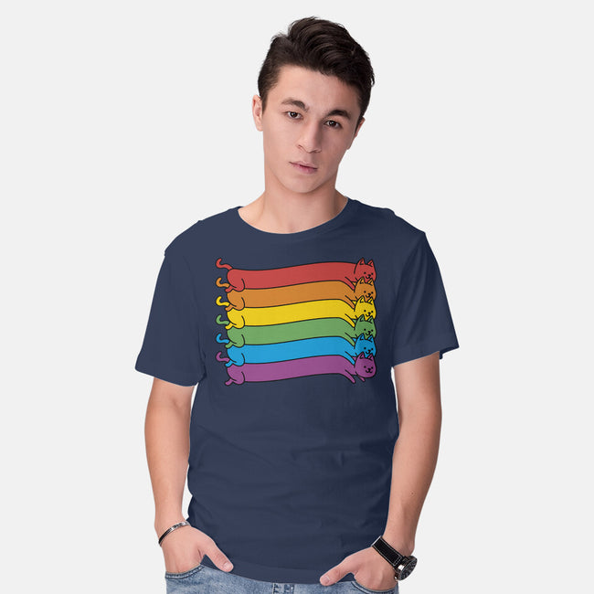 Rainbow Cats Pride Flag-Mens-Basic-Tee-tobefonseca