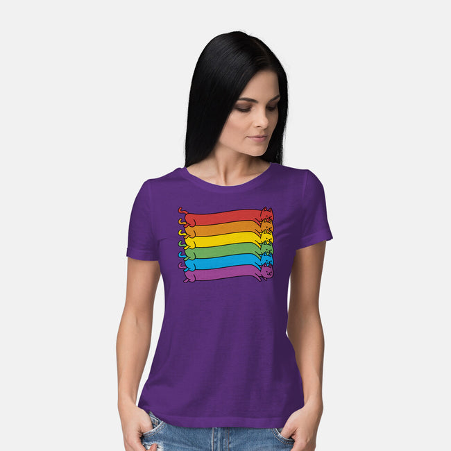 Rainbow Cats Pride Flag-Womens-Basic-Tee-tobefonseca