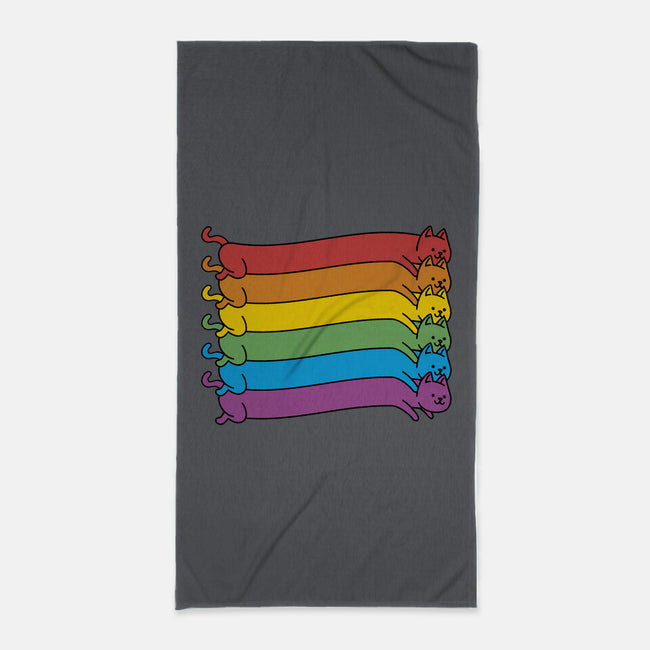 Rainbow Cats Pride Flag-None-Beach-Towel-tobefonseca