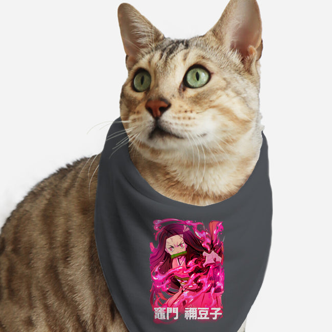 Nezuko Slayer-Cat-Bandana-Pet Collar-Conjura Geek