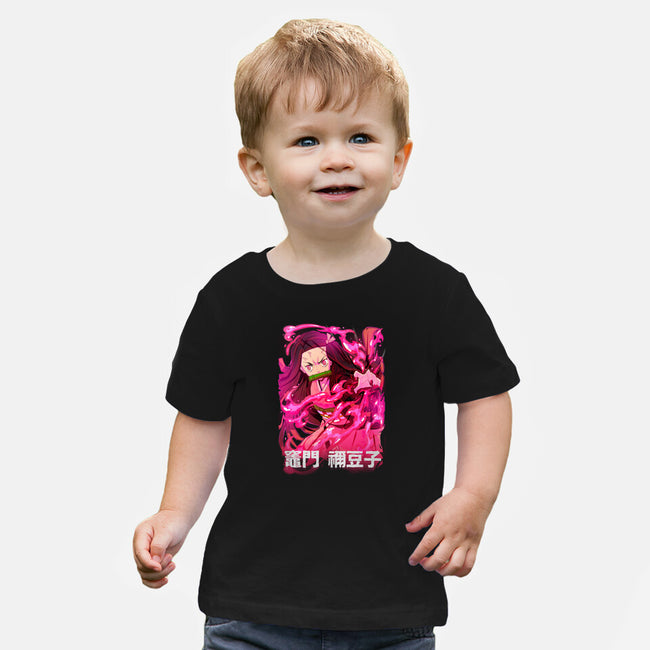 Nezuko Slayer-Baby-Basic-Tee-Conjura Geek