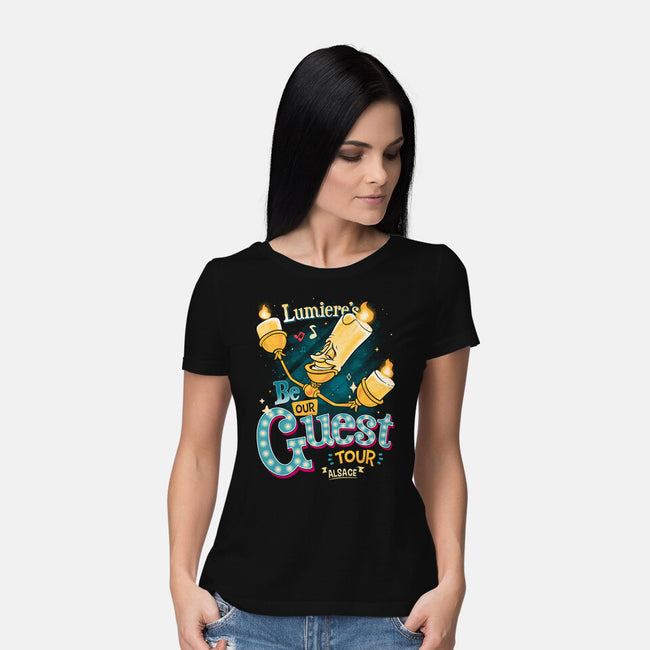 Be Our Guest Tour-Womens-Basic-Tee-teesgeex