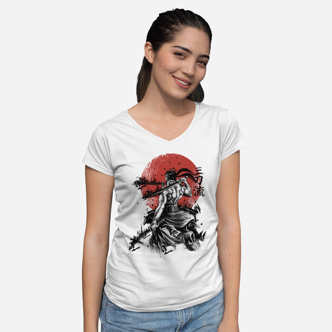 King Of Hell-Womens-V-Neck-Tee-fanfabio