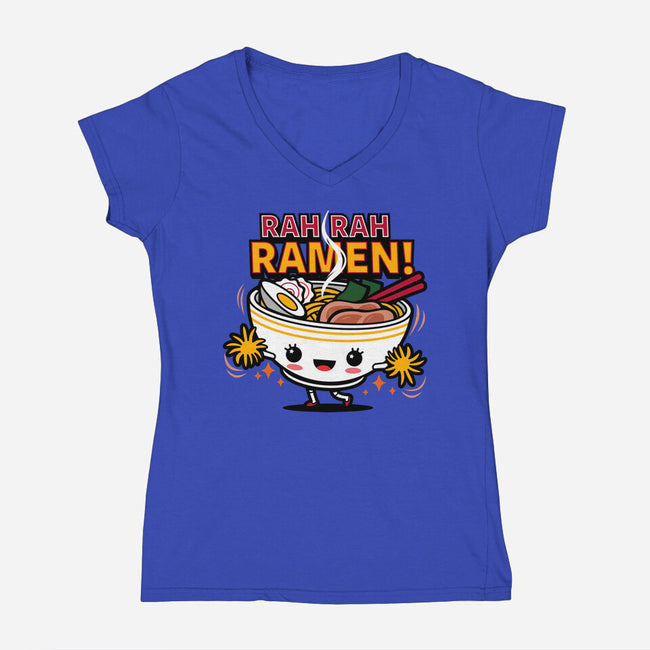 Rah Rah Ramen-Womens-V-Neck-Tee-Boggs Nicolas