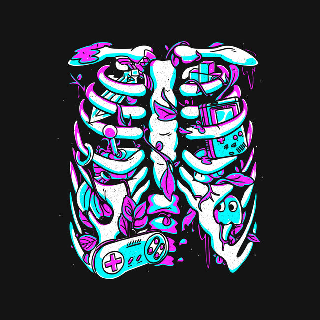 Retro Gaming Skeleton-Womens-V-Neck-Tee-estudiofitas